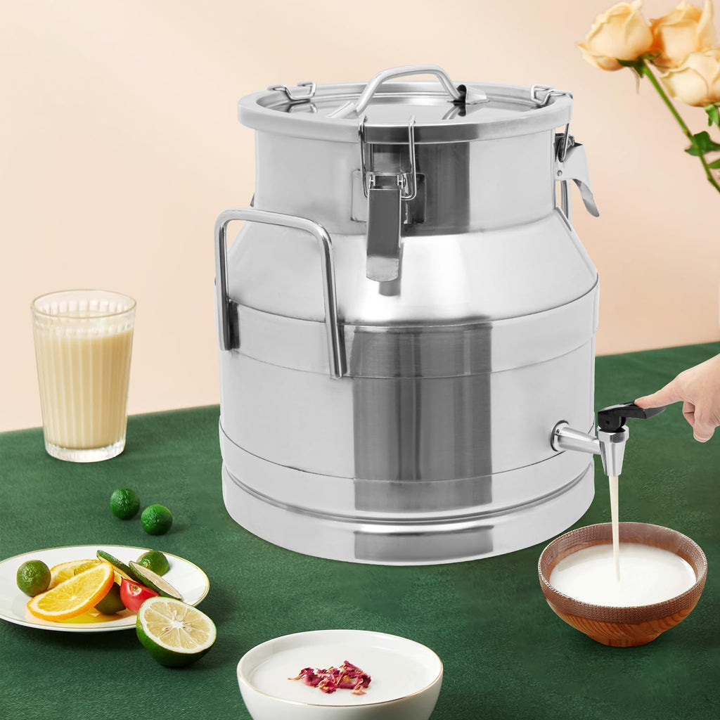 Stainless Steel Milk Can with Faucet, 20L Silicone Sealed Lid R21519