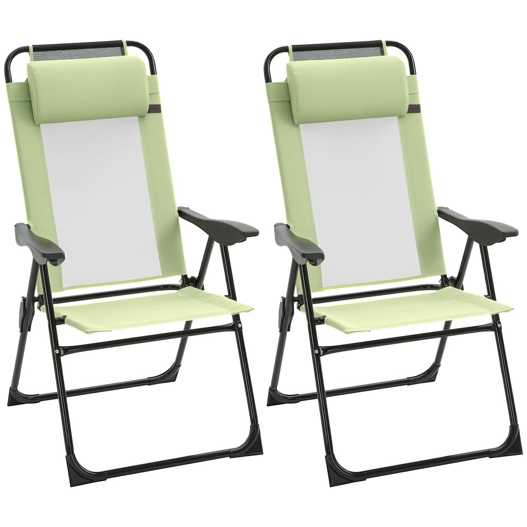 Folding Patio Dining Chairs Set of 2 Green X2554