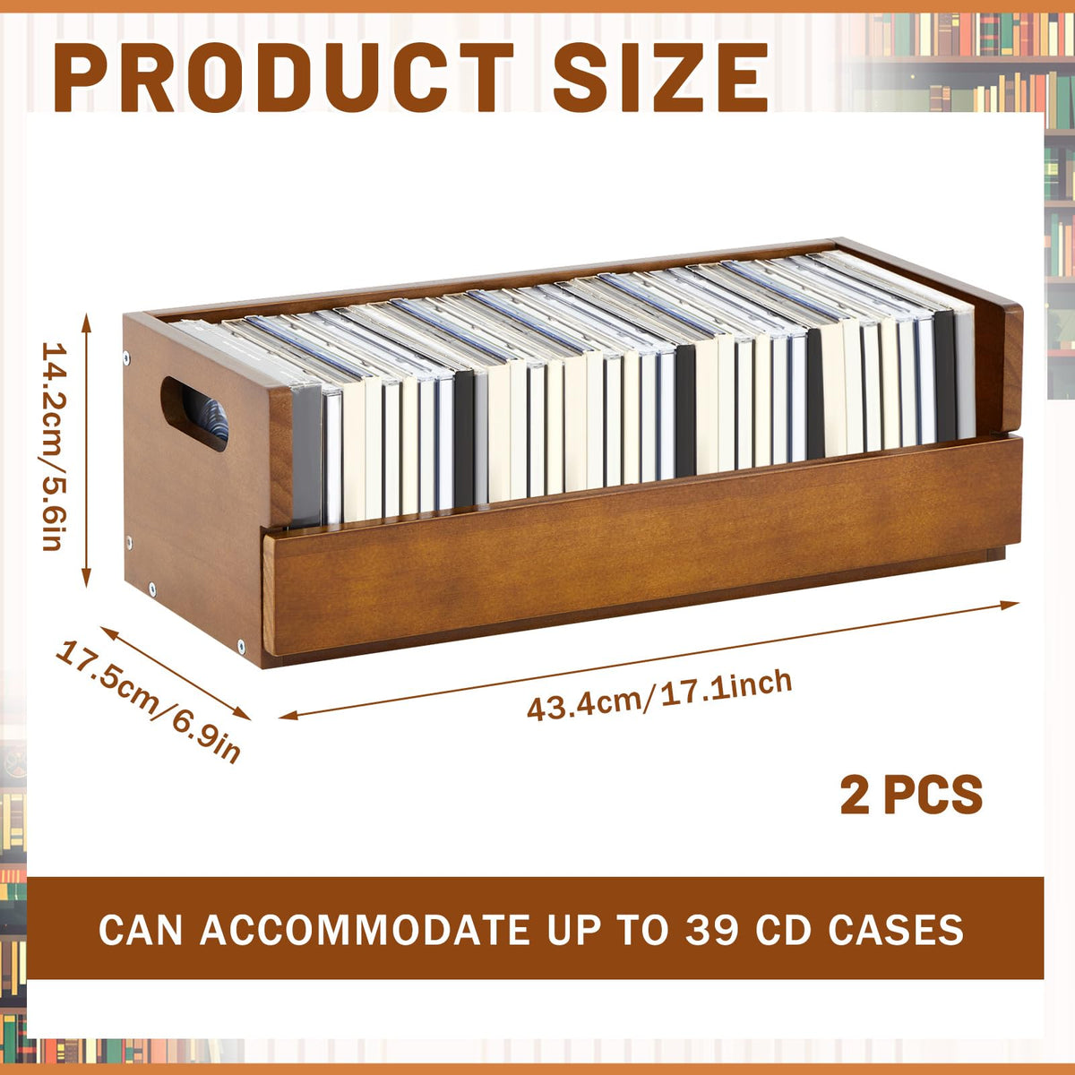 2 Set Wooden CD Storage Box T682