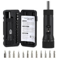 Torque Screwdriver with 12 Pieces Interchangeable Bits 1/4" Drive Black P93173