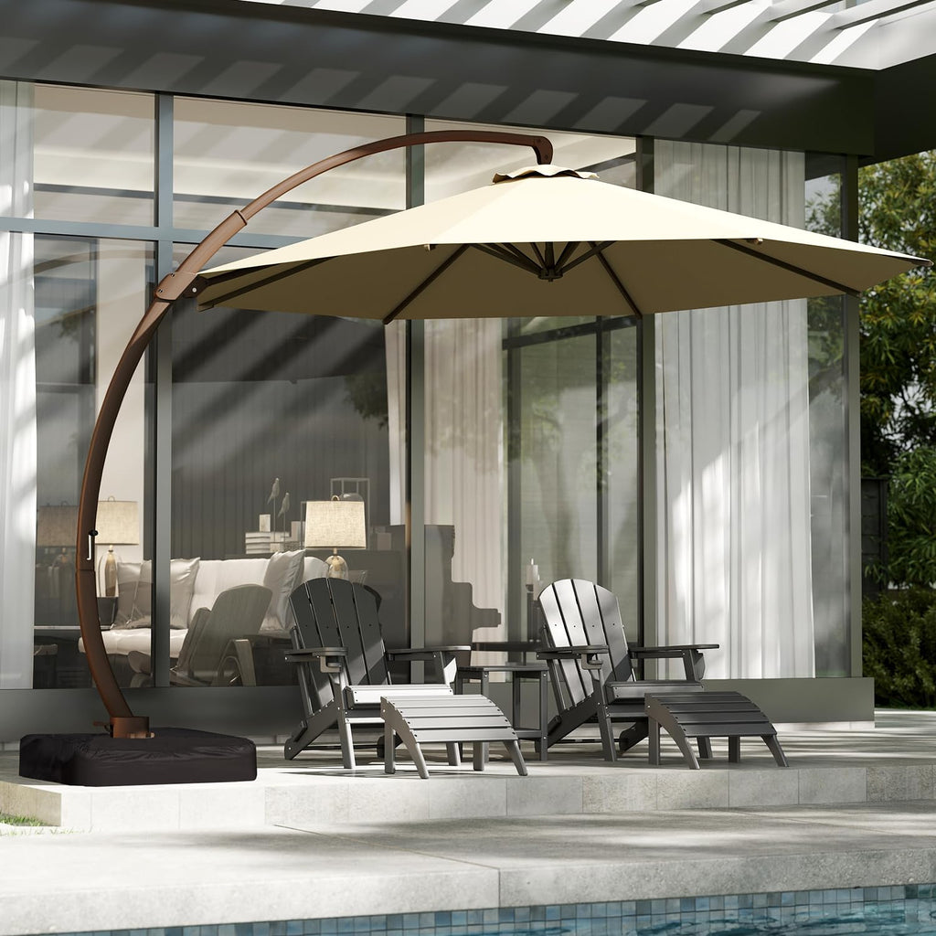 11-FT Patio Offset Cantilever Umbrella with Base N31245