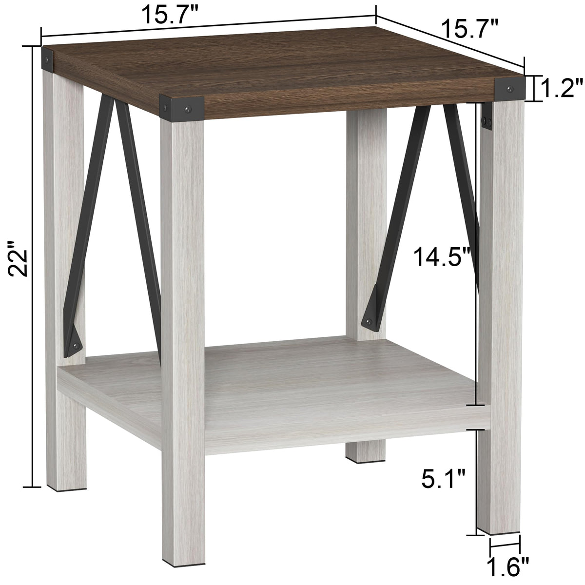 End Table Set of 2 with Storage Shelf J35496