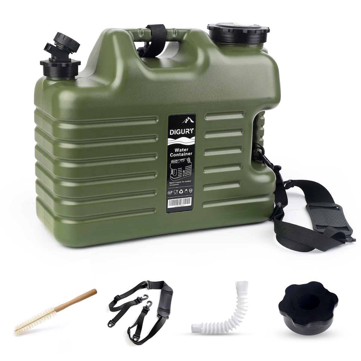 5 Gallon BPA Free Water Jug with Spigot Green B4362
