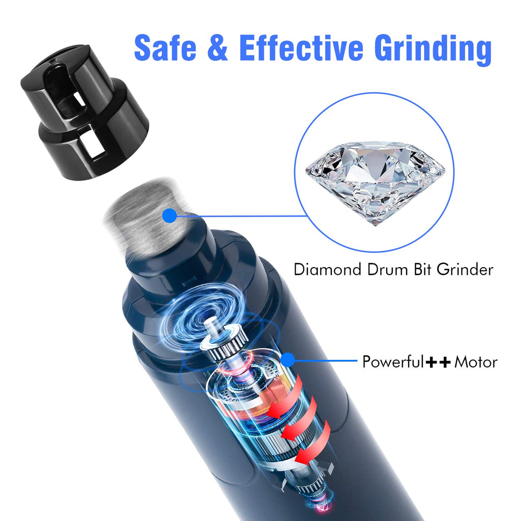 Dog Nail Grinder with LED Light 2-Speed Electric Pet Nail Trimmer Dark Blue V74521