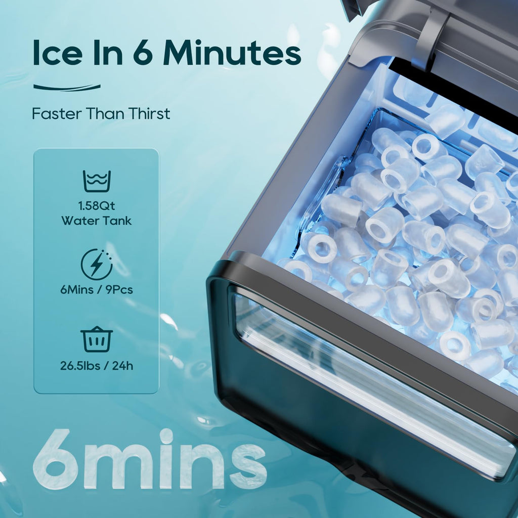 Countertop Ice Maker 9 Ice Cubes 26.5LBS/24H V56697