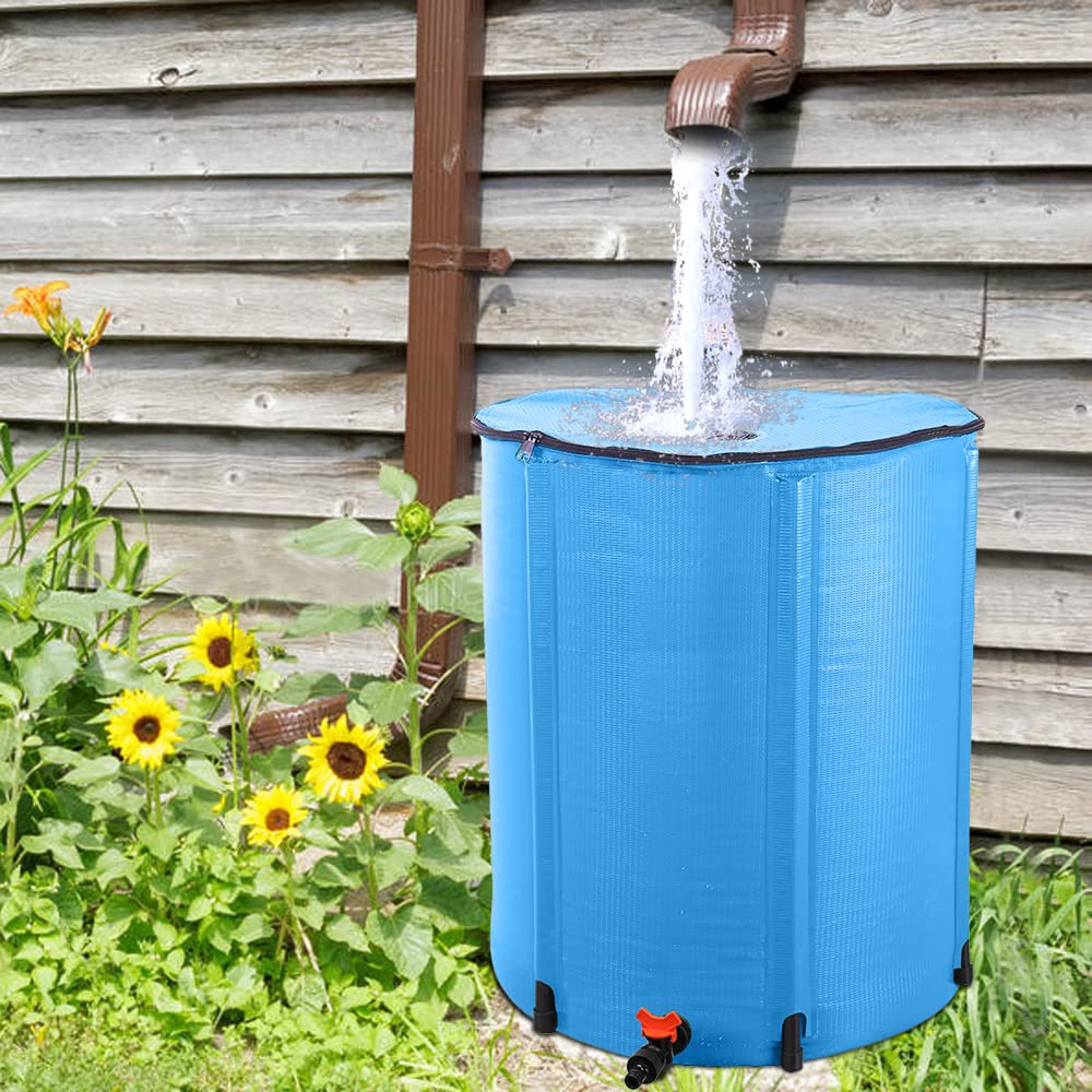 50 Gallon Collapsible Rain Barrel with Filter Spigot Overflow Kit A429