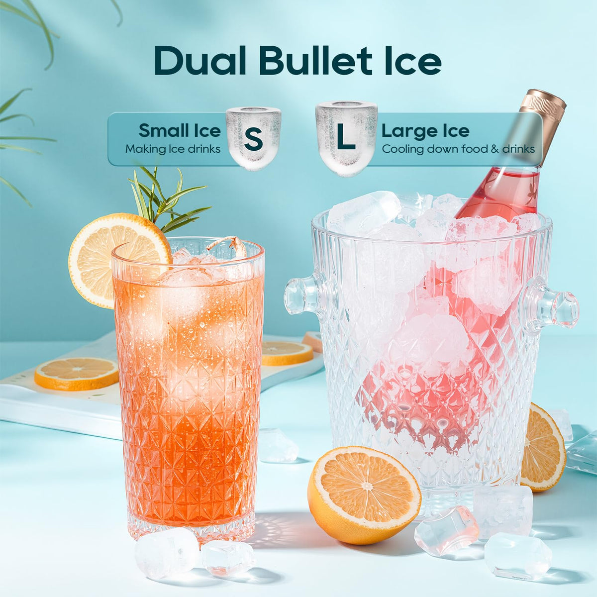 Countertop Ice Maker 9 Ice Cubes 26.5LBS/24H V56697