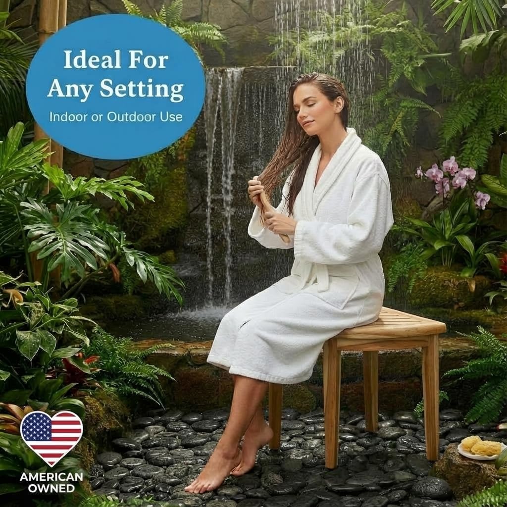 18” Teak Corner Shower Bench J674234