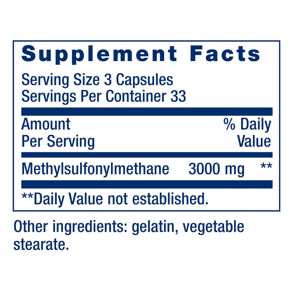 MSM 1000 mg 100 Capsules H71872