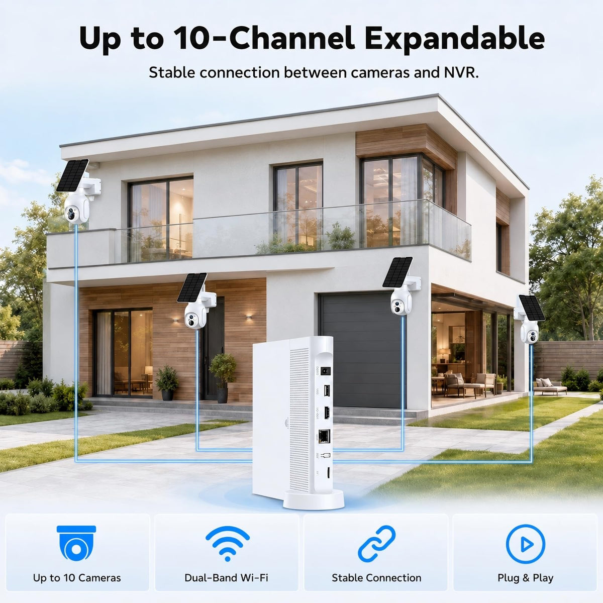 Solar Security Cameras Wireless Outdoor 4 Pack U180
