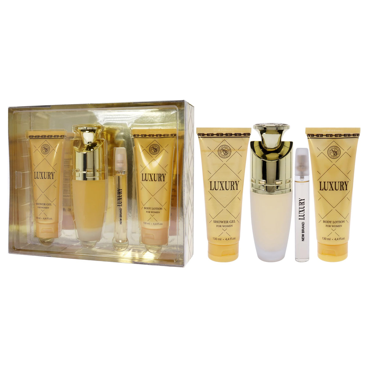 4 Pc Gift Set 3.3oz EDP Spray 4.4oz Shower Gel 4.4oz Body Lotion 0.5oz EDP Spray Z26568
