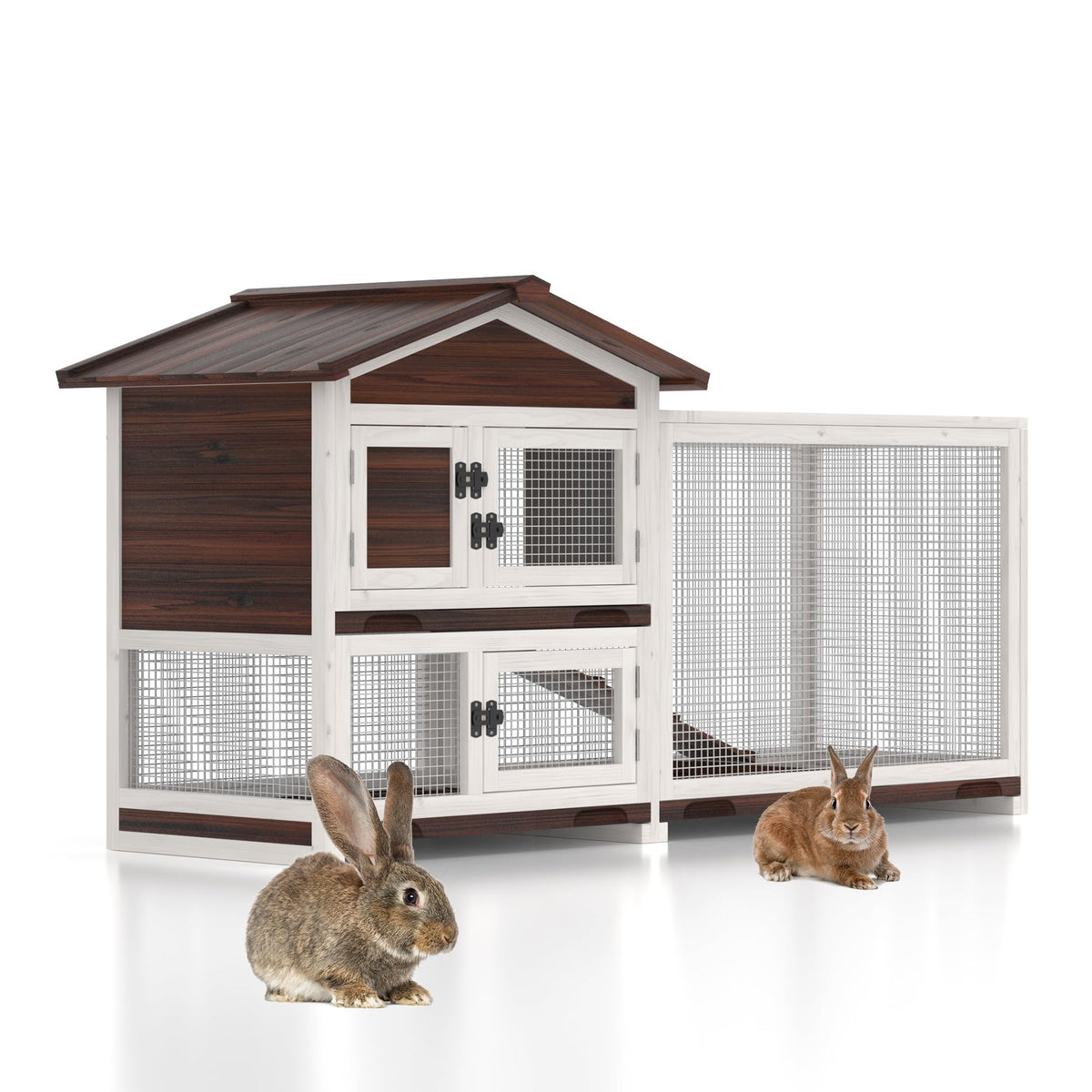 60" Wooden Rabbit Hutch E40576