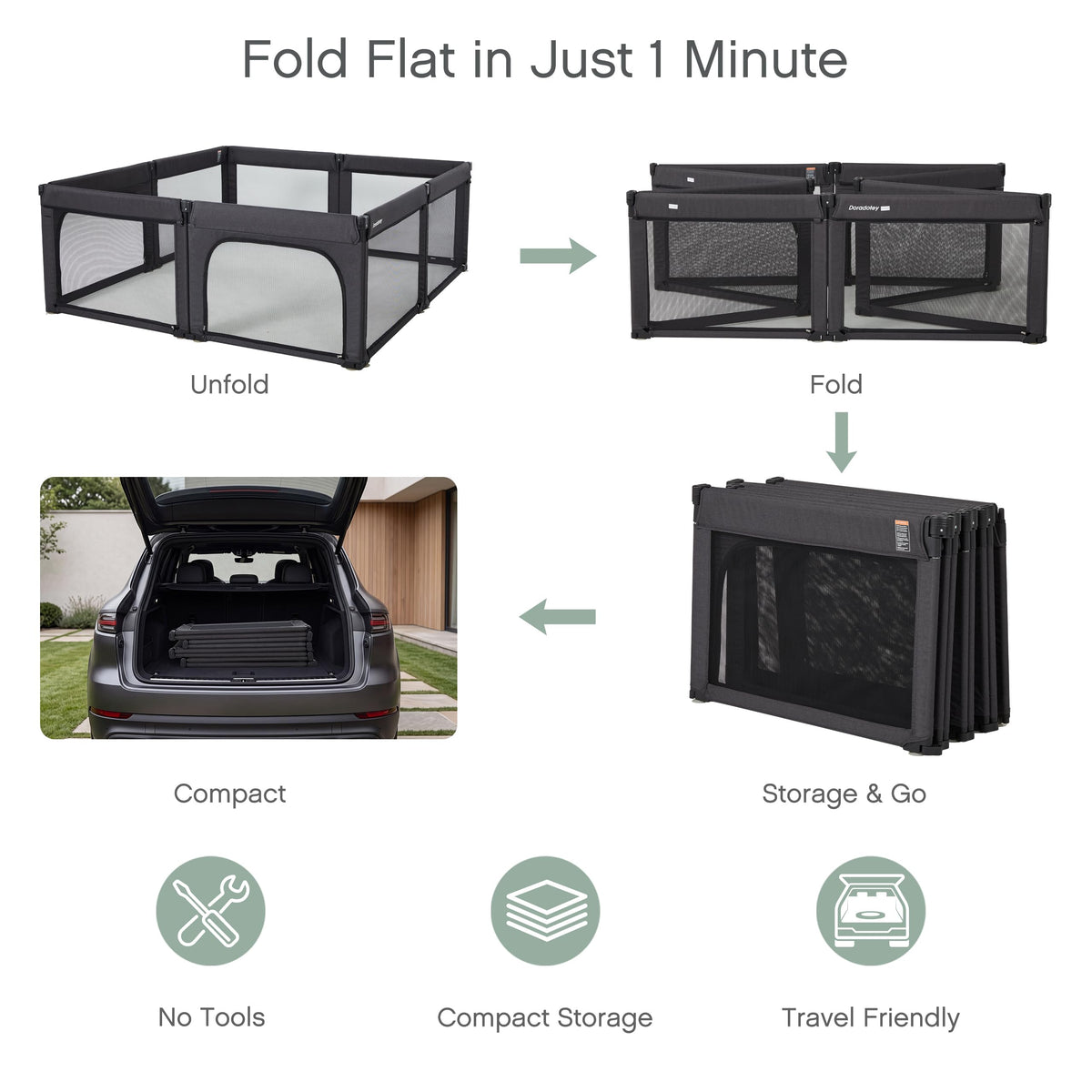 8-Panel Foldable Baby Playpen K61526