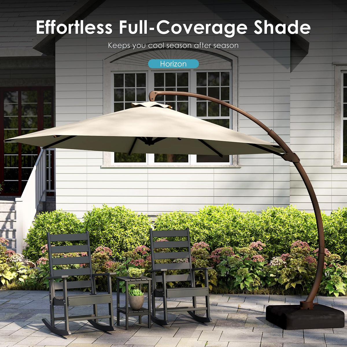 11-FT Patio Offset Cantilever Umbrella with Base N31245