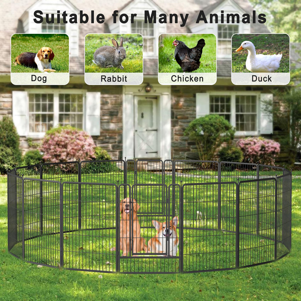 16 Panel 40" Height Dog Playpen with Doors L27349