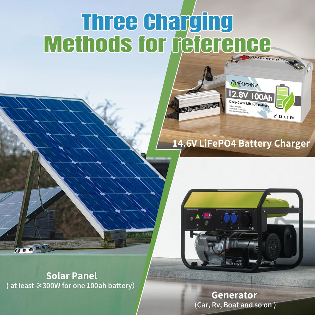 12V 100Ah LiFePO4 Deep Cycle Lithium Battery with 100A BMS P53343