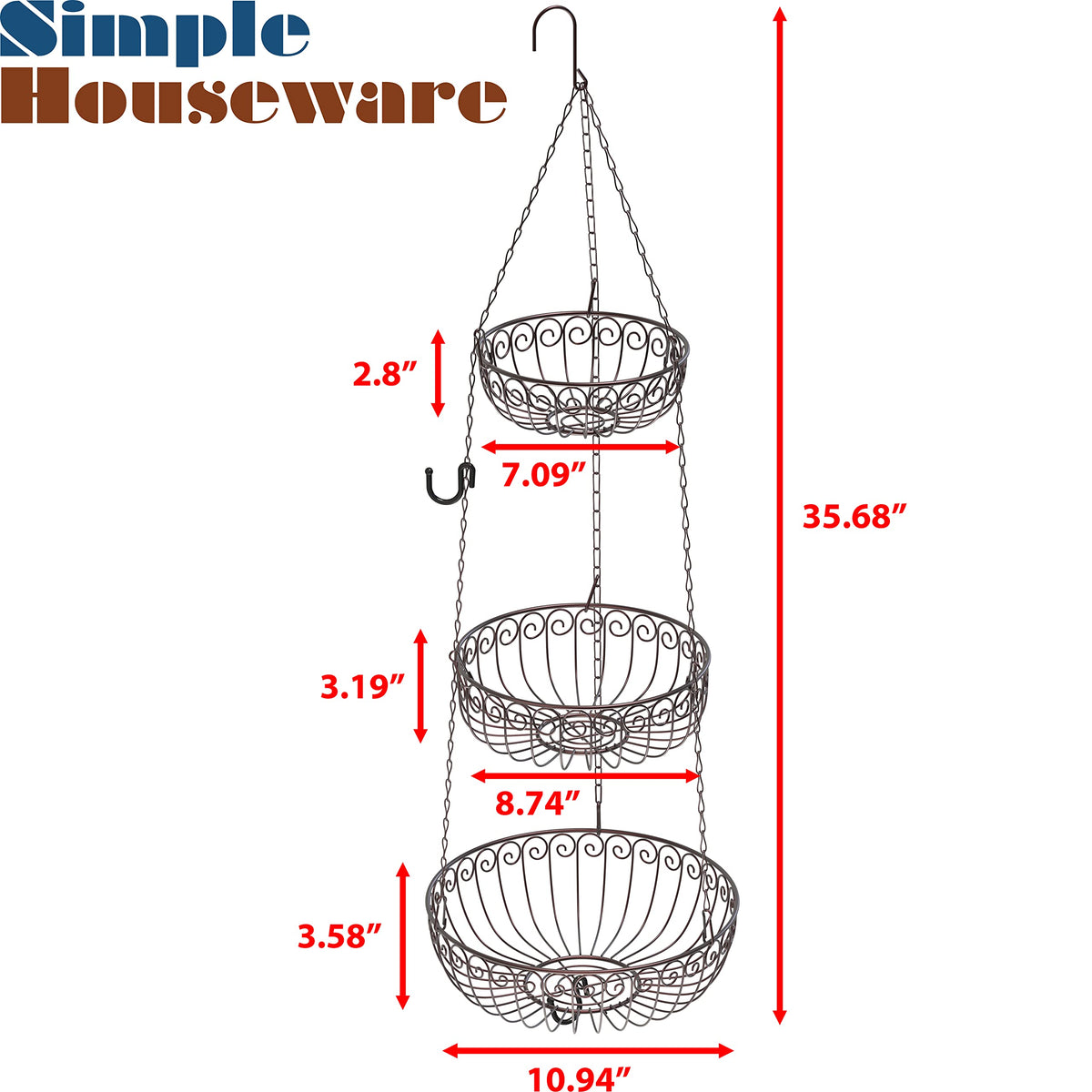 3-Tier Hanging Fruit Basket C5880