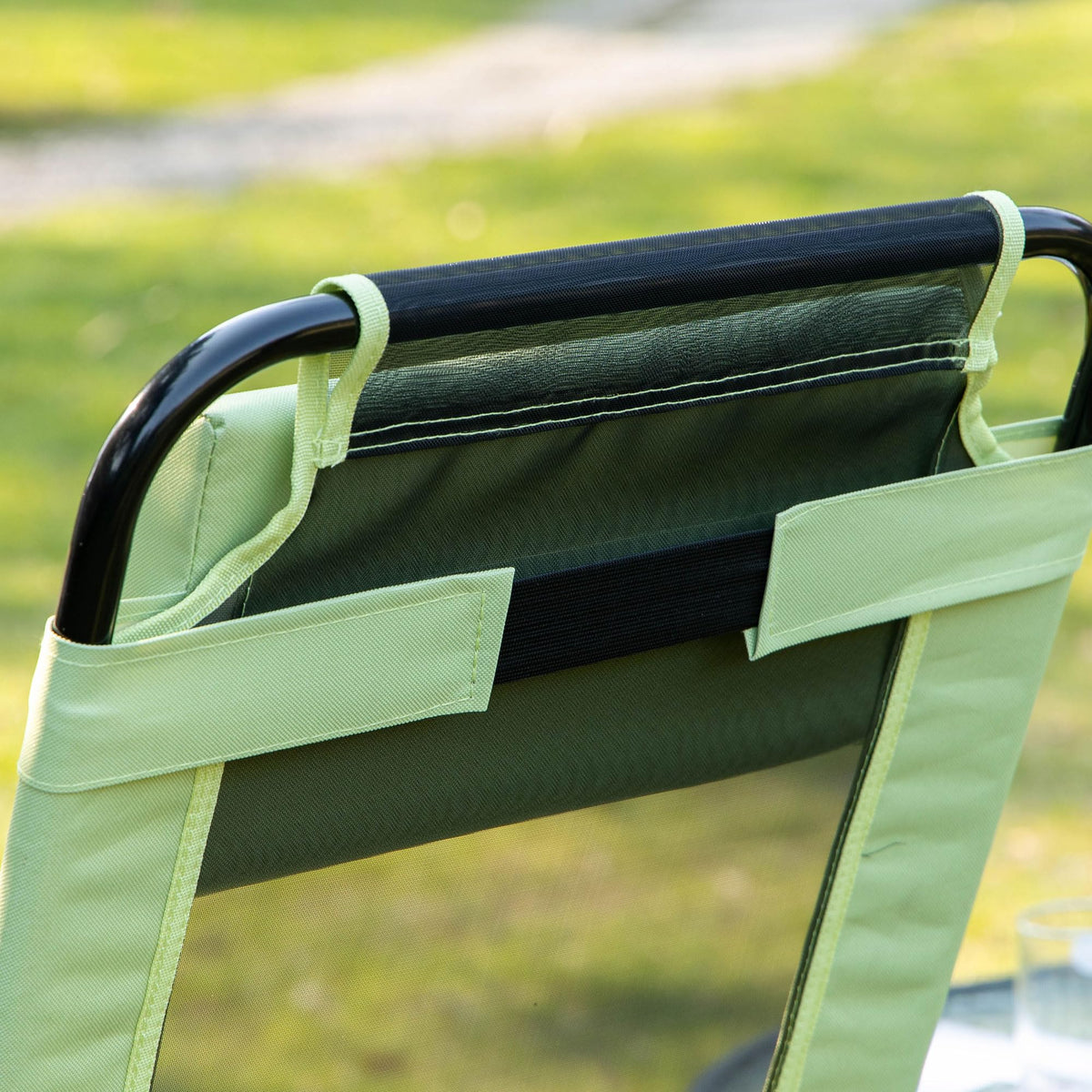 Folding Patio Dining Chairs Set of 2 Green X2554