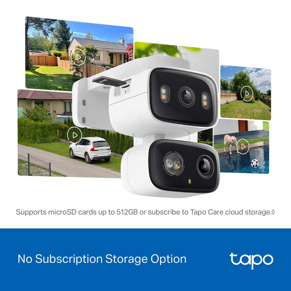 2K Indoor/Outdoor Dual Lens Pan/Tilt Wired Security Camera M37863