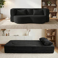 2-in-1 Convertible Sofa Bed 78 Inch Sleeper with Pillow Black W2183