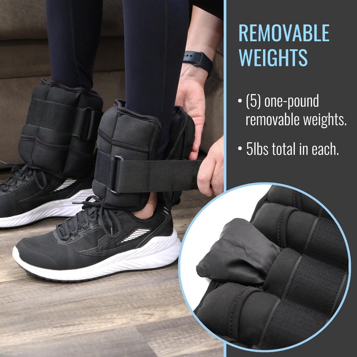 Adjustable Wrist or Ankle Weights, 2 X 5lbs F806