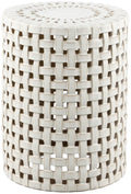 Cream Ceramic Decorative Accent Garden Stool U23076