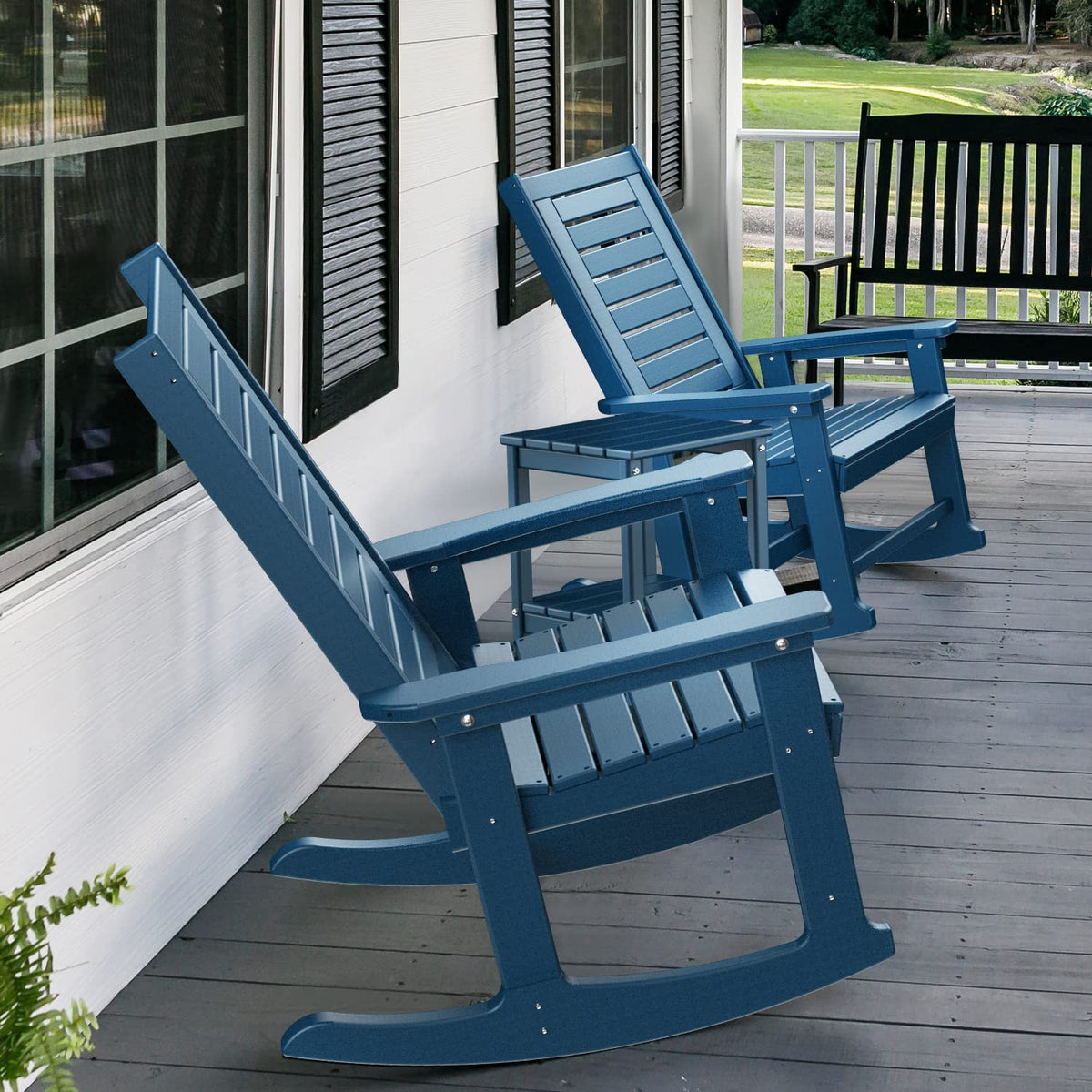 Oversized Outdoor Rocking Chairs Set of 2 Blue V17421