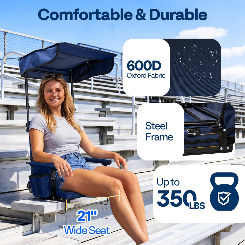 Stadium Seat with Sunshade Canopy and Back Support Z431