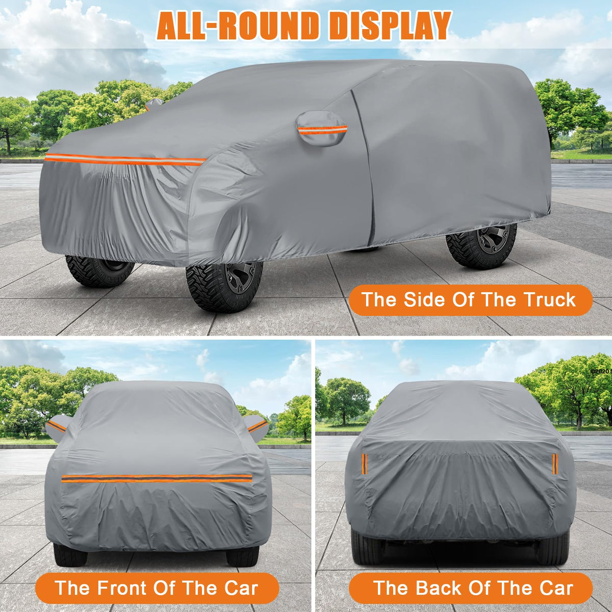 Waterproof Truck Cover for CrewCab 5.5/5.7/5.8 ft with Camper Shell Topper O474272