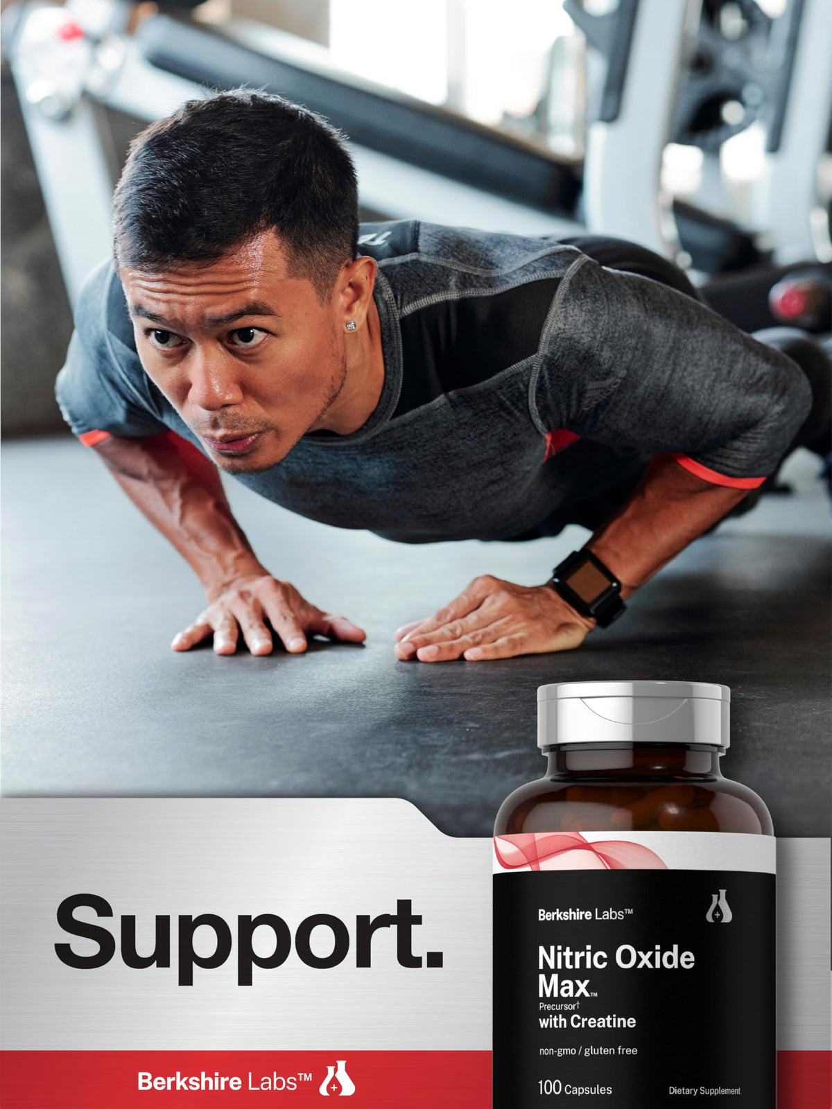 Nitric Oxide Supplement with Creatine Monohydrate 100 Capsules S769242
