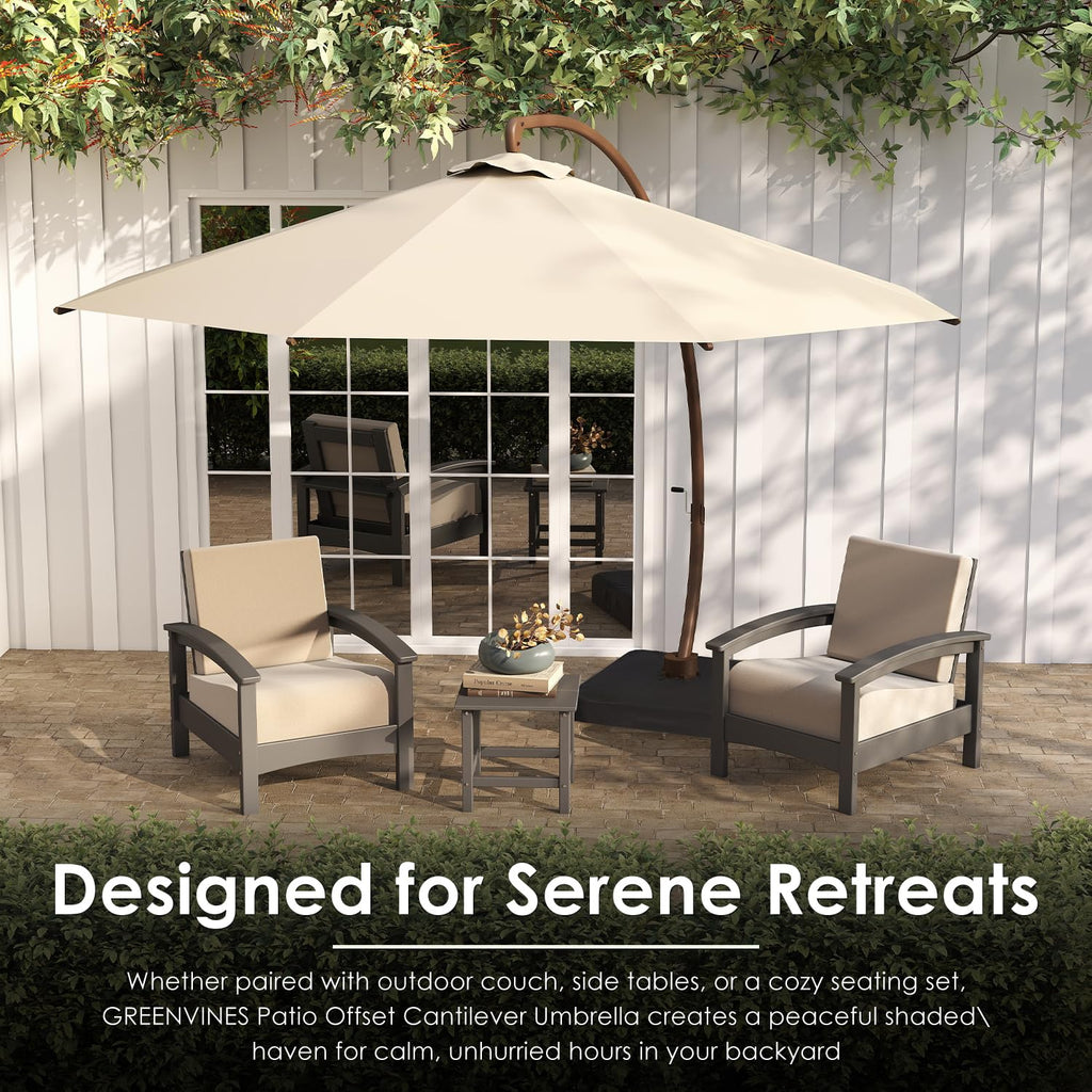 11-FT Patio Offset Cantilever Umbrella with Base N31245