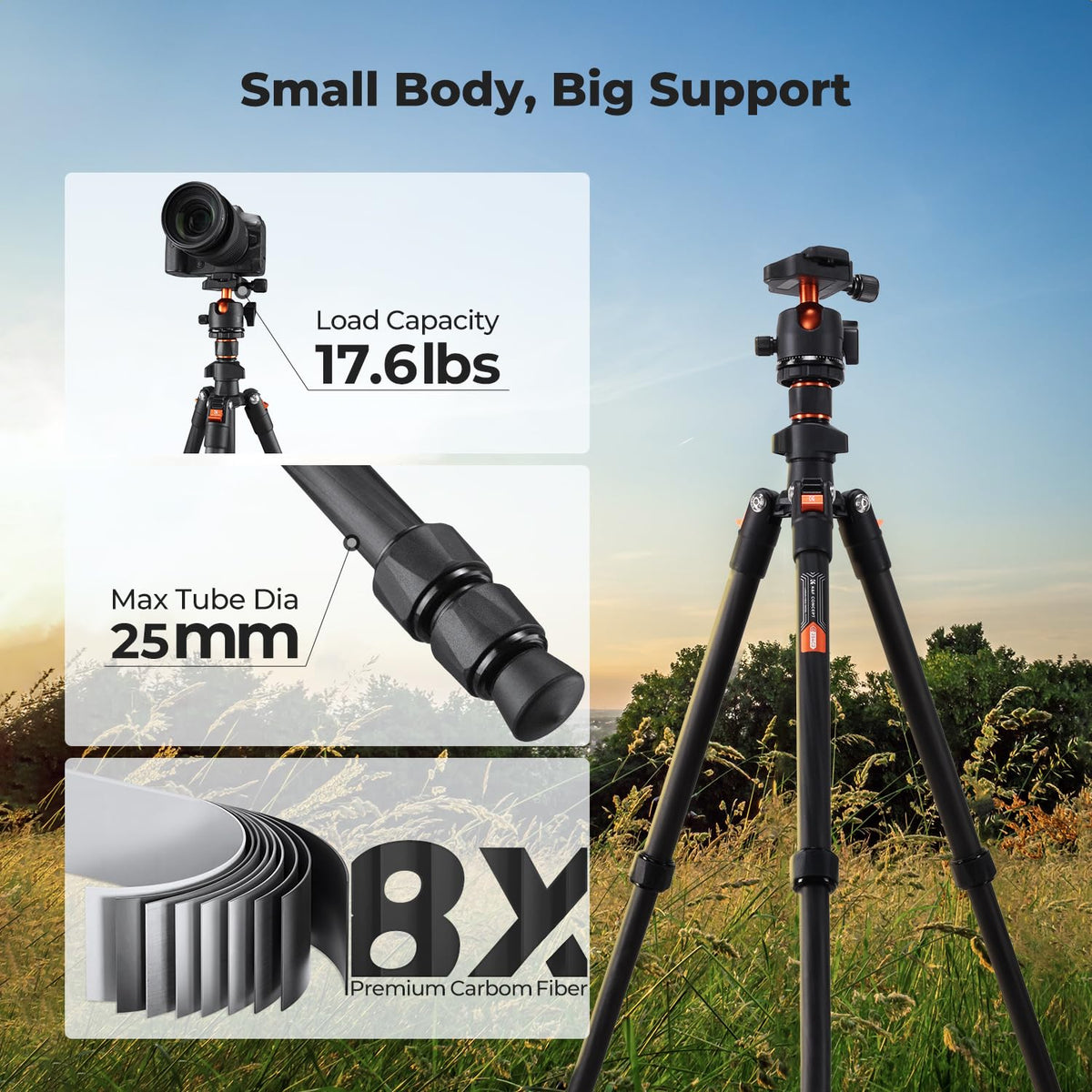 Carbon Fiber Camera Tripod with Ball Head Q815330