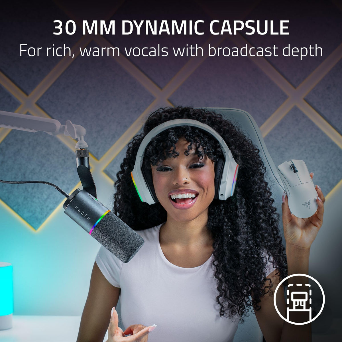 Black Dynamic USB Type C & XLR Microphone R26375