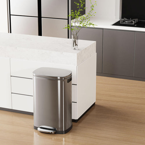 13 Gal Stainless Steel Kitchen Trash Can P707997