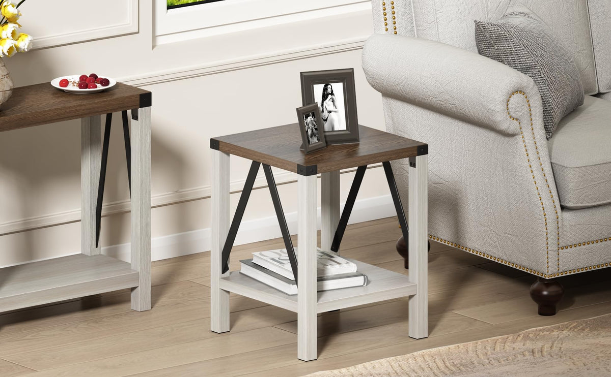 End Table Set of 2 with Storage Shelf J35496