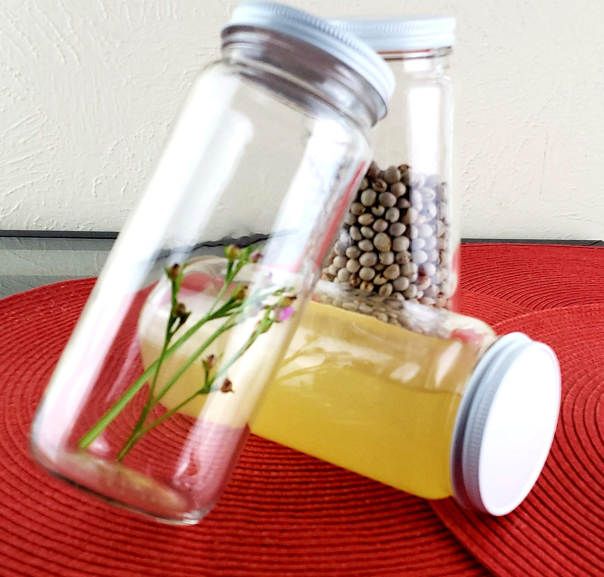 Wide Mouth Glass Bottle Jar 16 oz C486