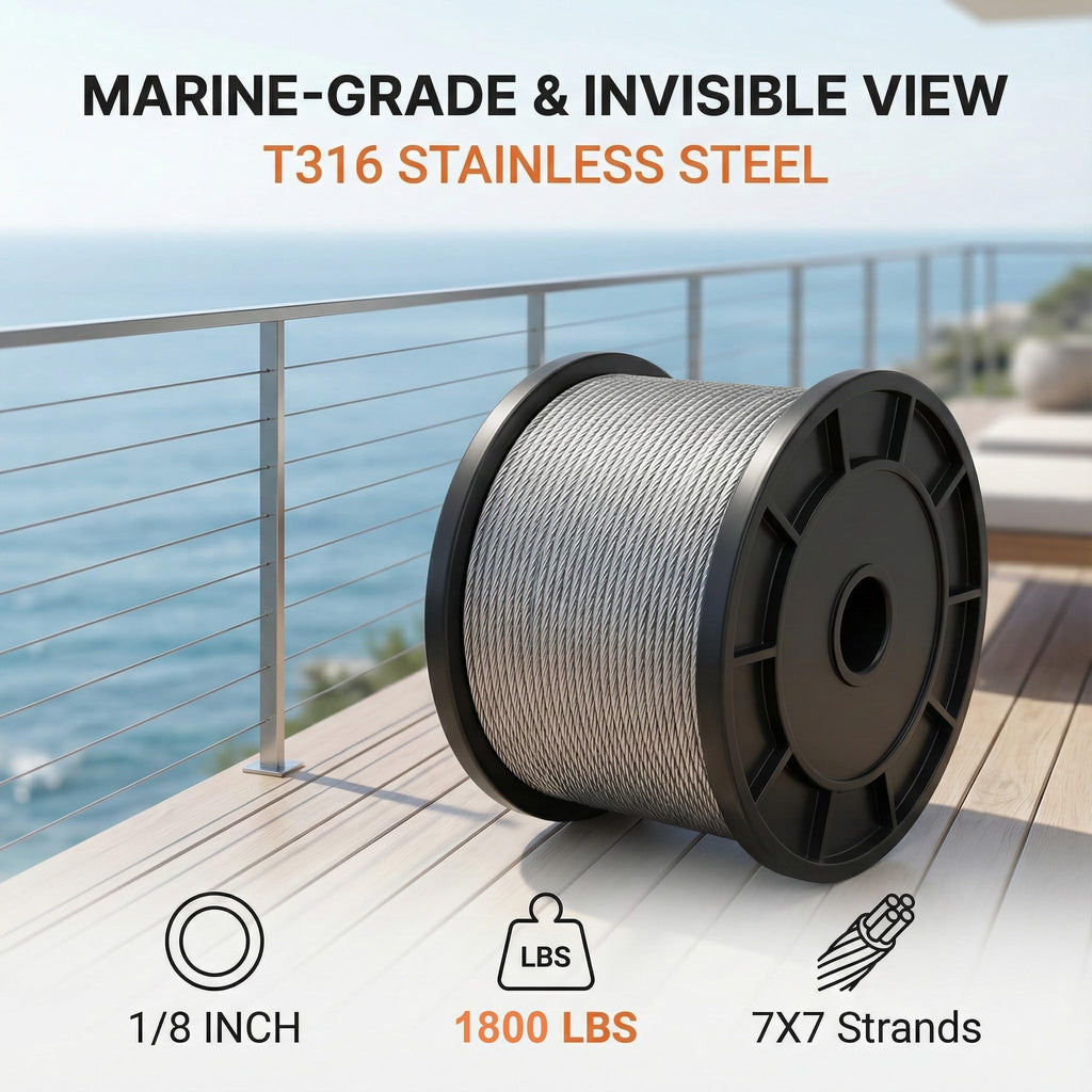 1/8 Stainless Steel T316 Cable 500FT K35710