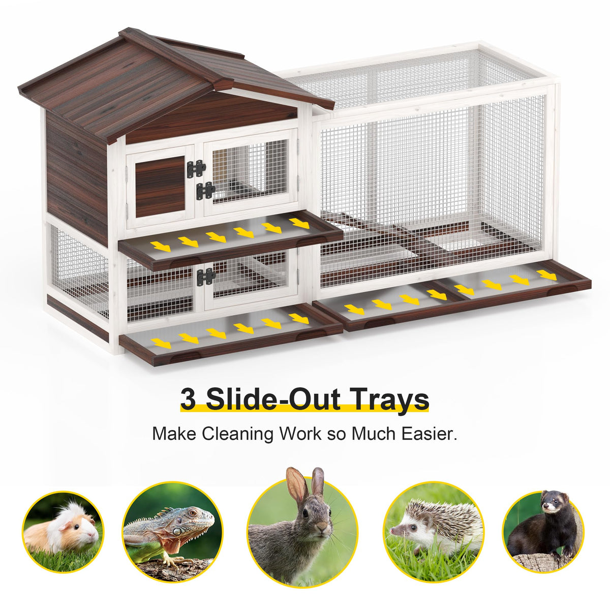 60" Wooden Rabbit Hutch E40576