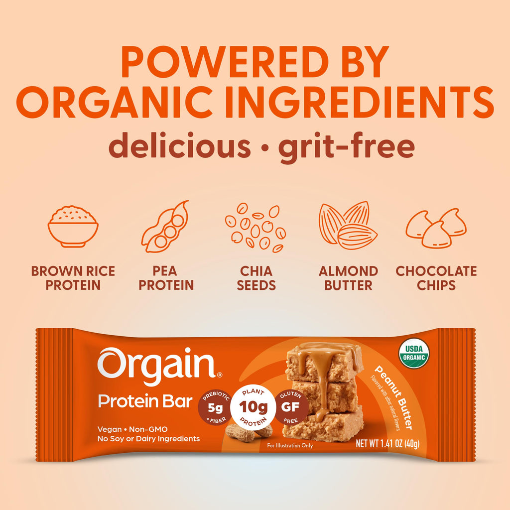 Organic Vegan 10g Protein Bars Peanut Butter 12 Pk H327