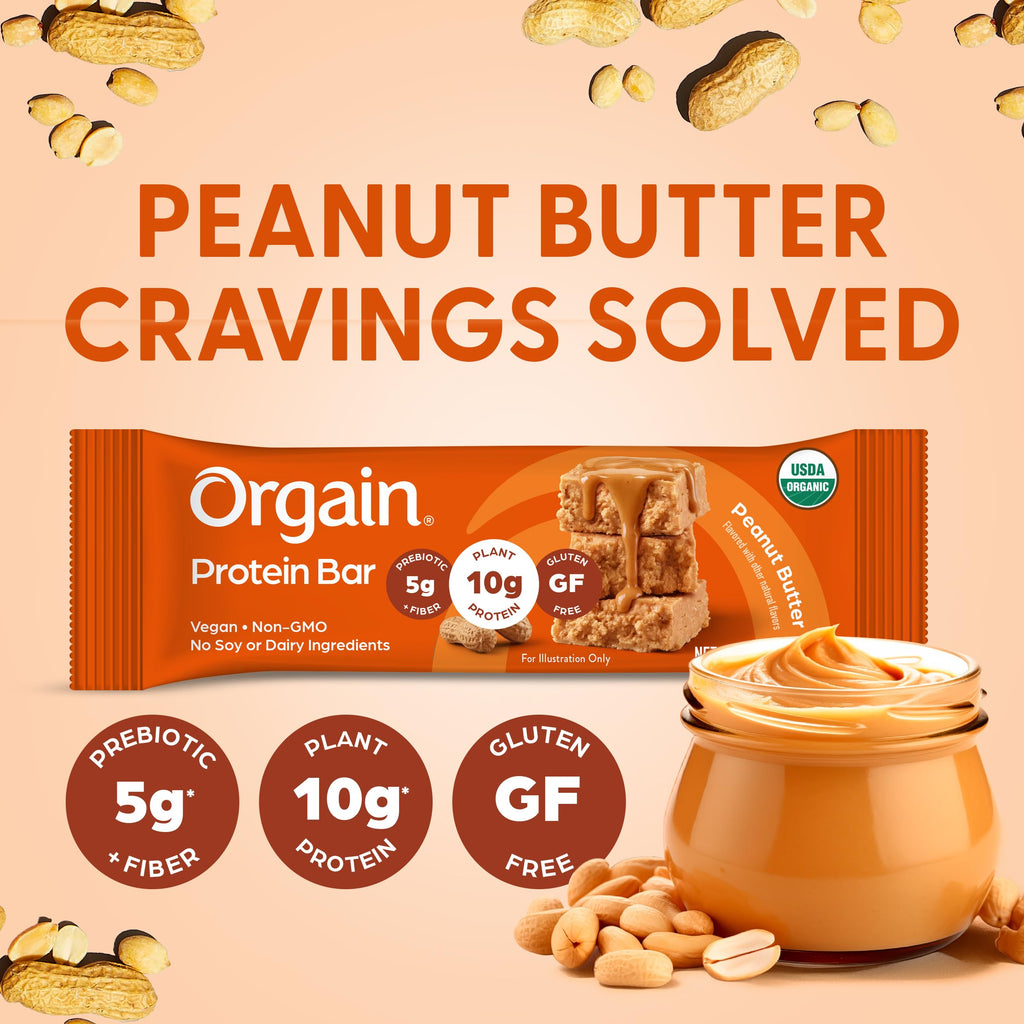 Organic Vegan 10g Protein Bars Peanut Butter 12 Pk H327