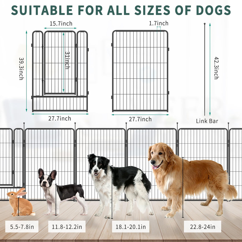 16 Panel 40" Height Dog Playpen with Doors L27349