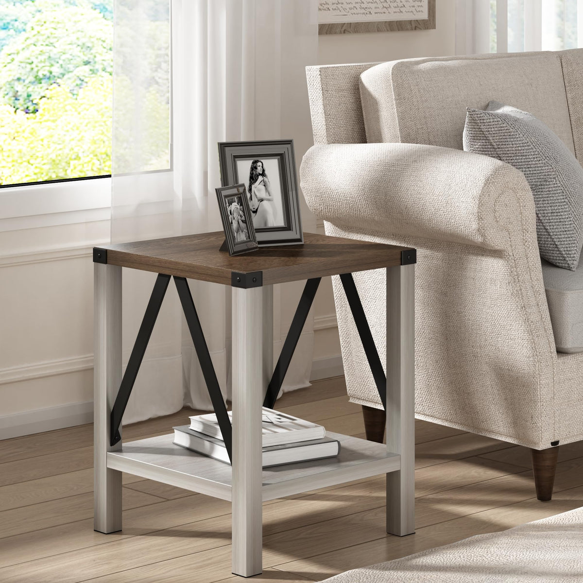 End Table Set of 2 with Storage Shelf J35496