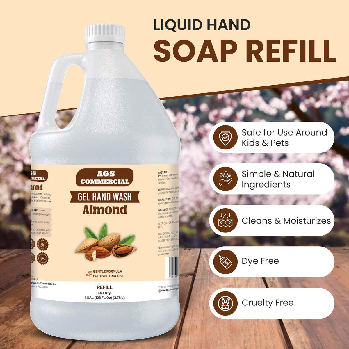 Almond Liquid Hand Soap Refill 1 Gallon A345824