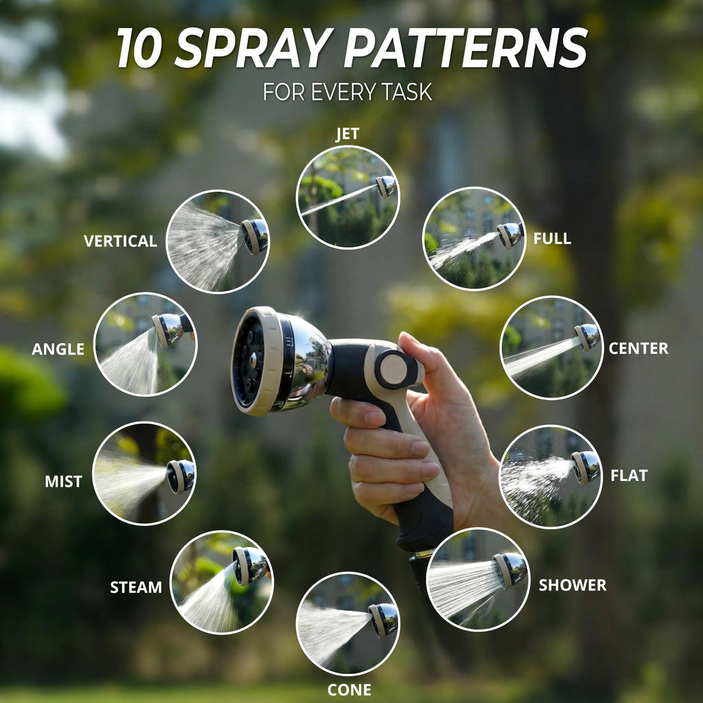 5/8 in x 100 ft Retractable Garden Hose Reel with 10 Patterns Nozzle R610009