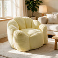 Large Yellow Faux Fur Bean Bag Chair N482595