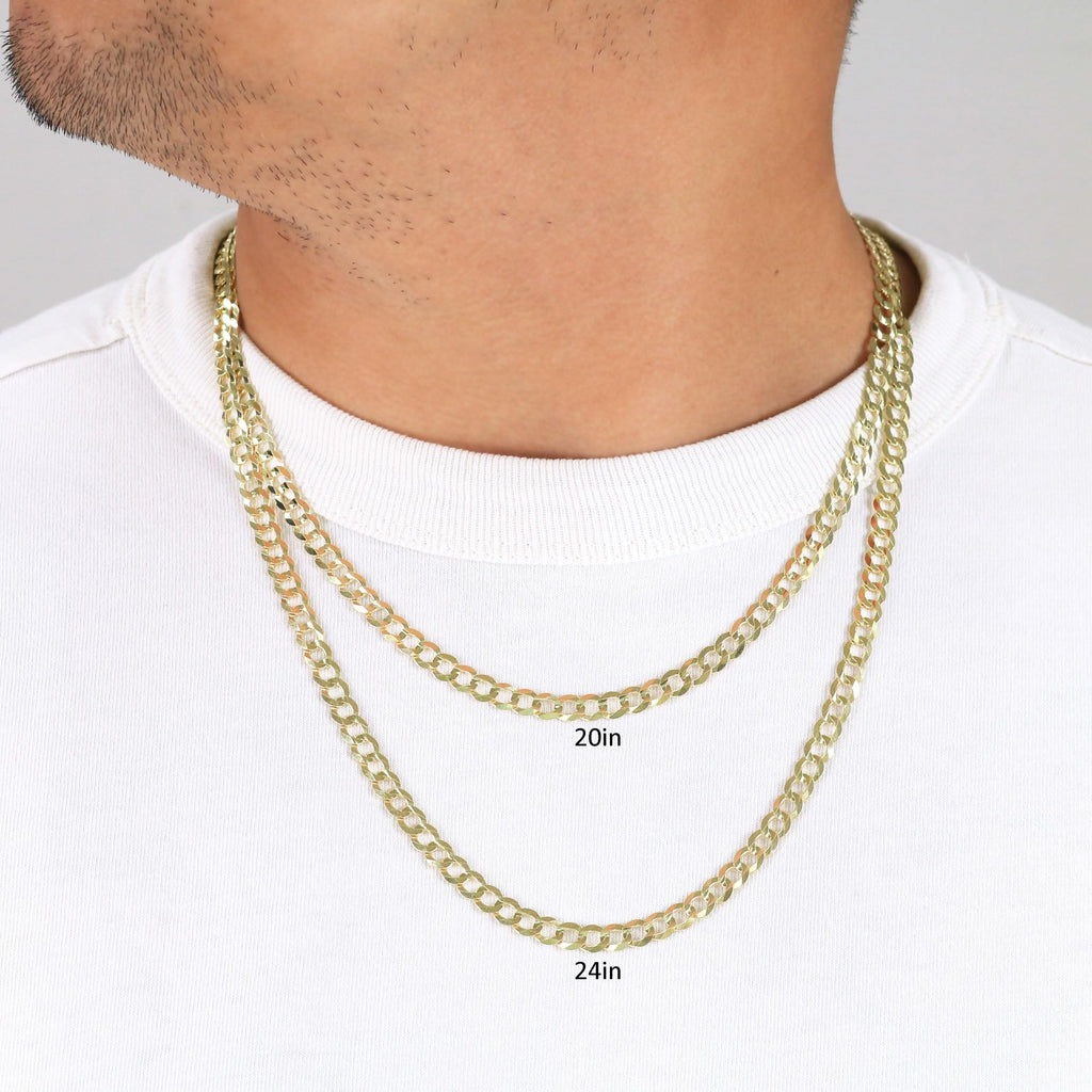 10K Yellow Gold Cuban Curb Link Chain Necklace C808