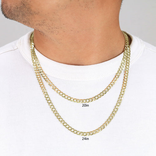 10K Yellow Gold Cuban Curb Link Chain Necklace C808