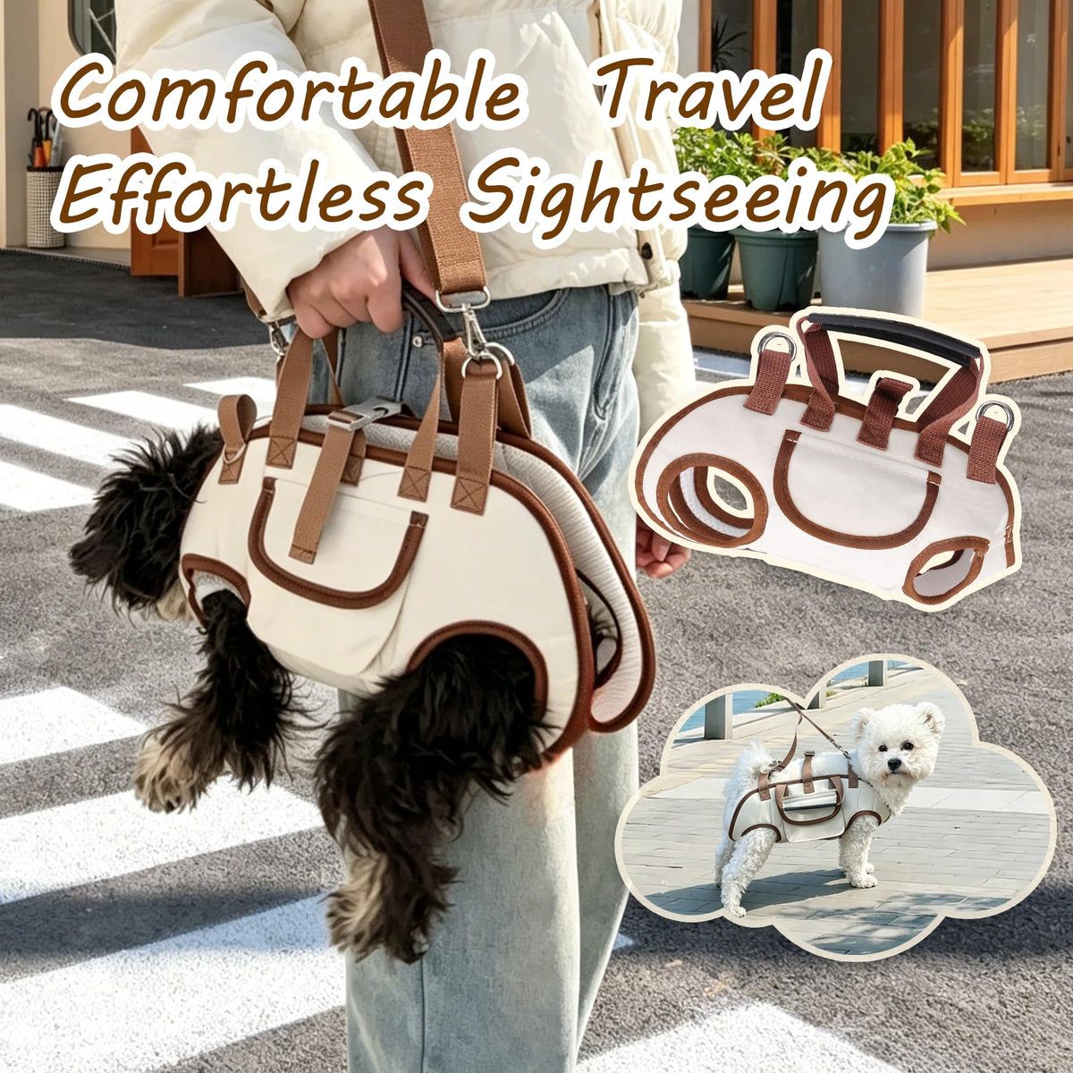 Hands Free Dog Backpack Carrier for Small Dogs, Breathable Pet Carrier with Adjustable Straps Z835