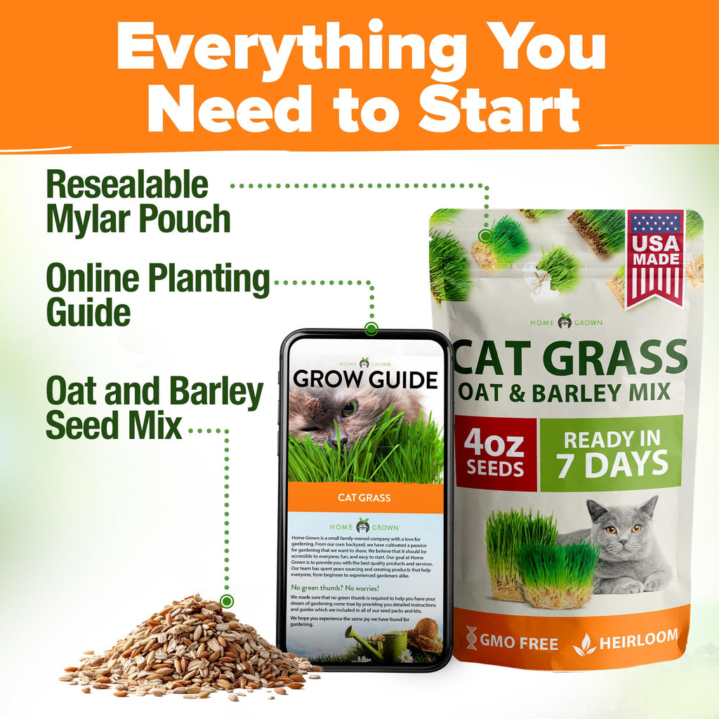 Cat Grass Seeds 4 oz Oat & Barley Mix B576