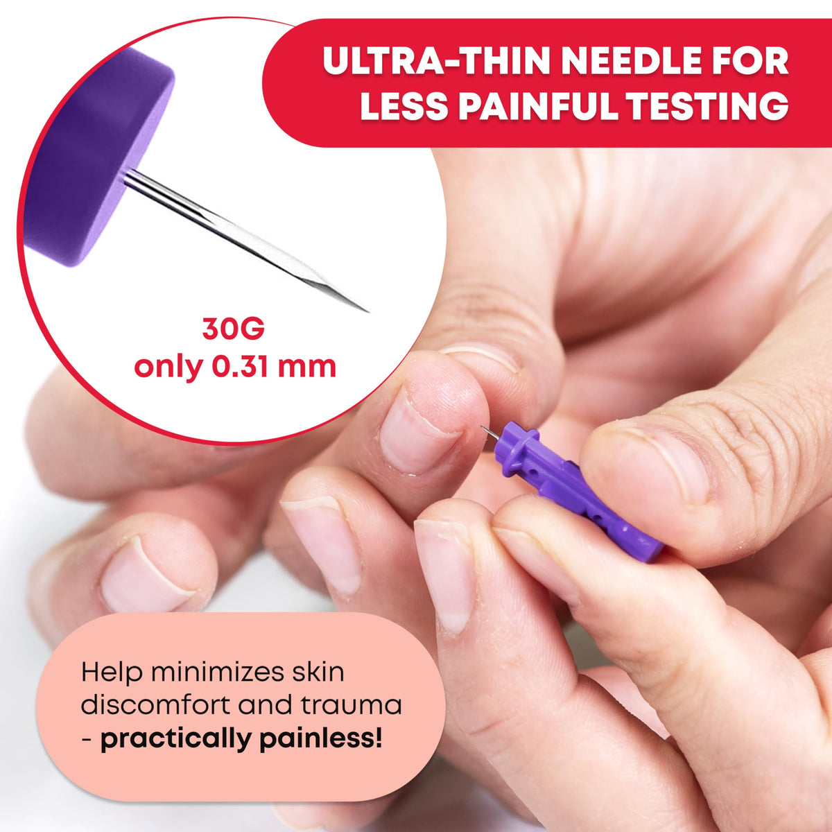 Sterile Twist-Cap Lancets 30G Purple 500 Count O58301